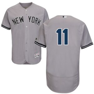 New York Yankees #11 Brett Gardner Grey Flexbase Collection Stitched Jersey