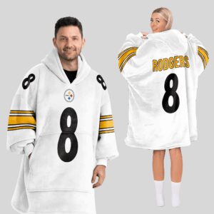Adult 8 Pittsburgh Football Unisex Blanket Hoodie