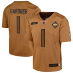 Ahmad Sauce Gardner New York Jets  Youth 2023 Salute To Service Limited Jersey - Brown