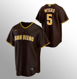 Men's San Diego Padres #5 Wil Myers Sand Brown Road Jersey
