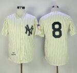 Mitchell And Ness 1951 New York Yankees #8 Yogi Berra Cream Throwback Stitched Jersey