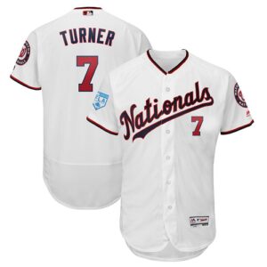 Men's Washington Nationals #7 Trea Turner Majestic Scarlet 2019 Spring Training Flex Base Player Jersey