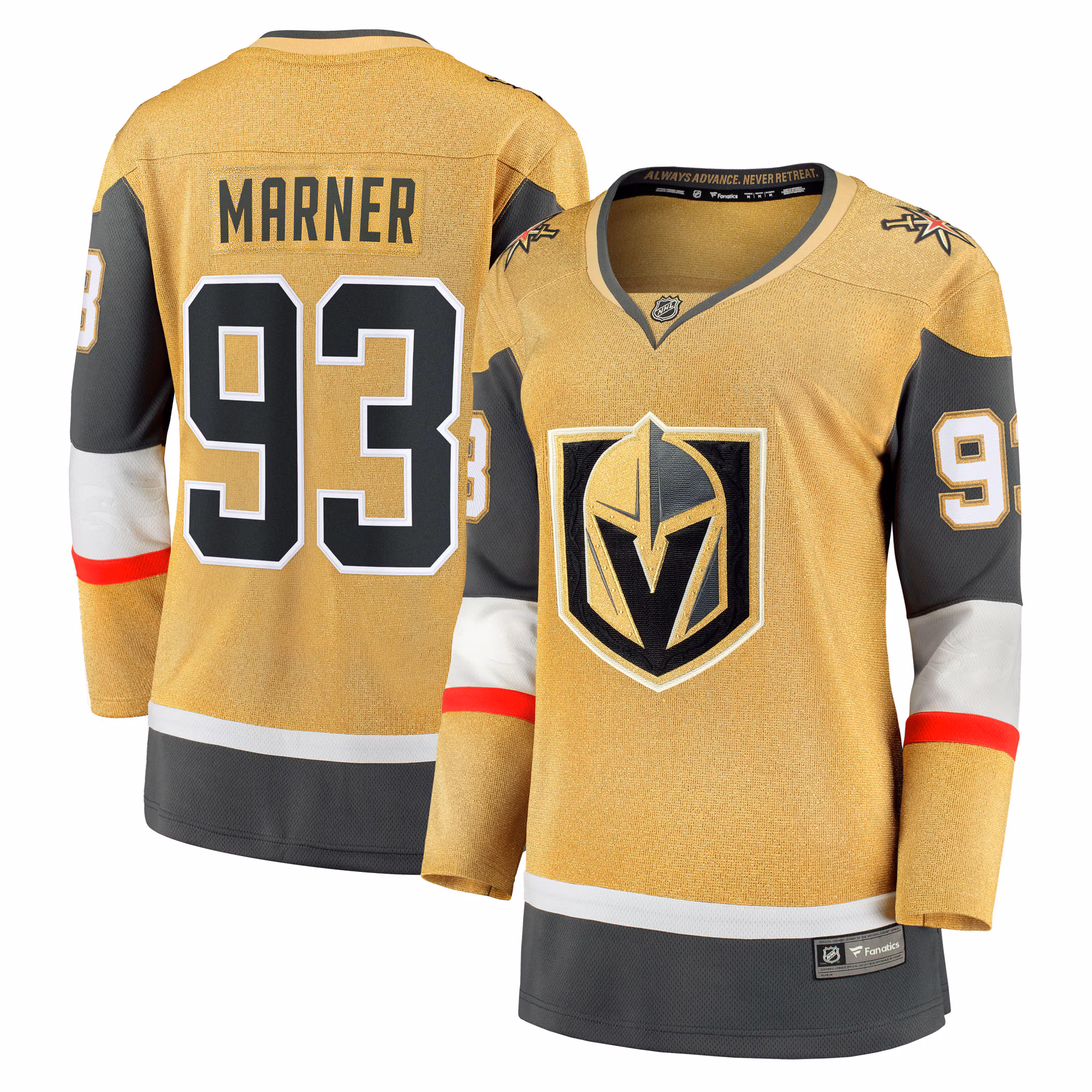 Women's Vegas Golden Knights Mitch Marner #93 Fanatics Gold Home Breakaway Jersey