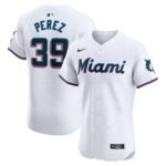 Men's Miami Marlins Eury Perez  White Home Elite Player Jersey