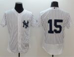 New York Yankees #15 Thurman Munson White Strip Flexbase Collection Stitched Jersey