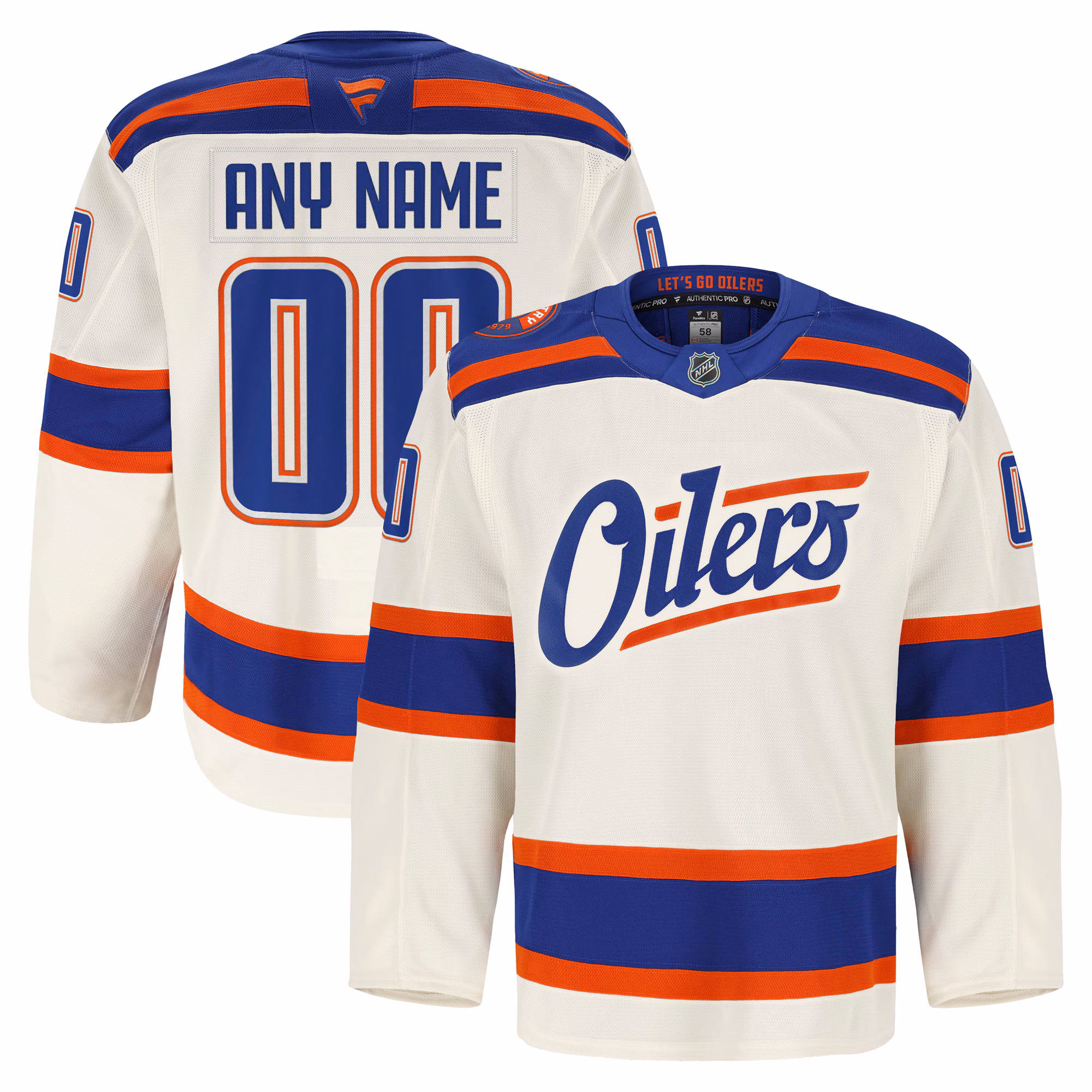 Edmonton Oilers Fanatics Light Beige Alternate Authentic Pro Custom #00 Jersey