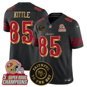 George Kittle #85 San Francisco 49ers SF 2025 "Rivalries" 5x Champions & Faithful To The Bay Patch Vapor Limited Jersey - All Stitched