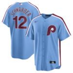 Philadelphia Phillies Kyle Schwarber #12 Light Blue Alternate, 1st Replica Jersey
