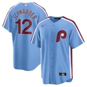 Philadelphia Phillies Kyle Schwarber #12 Light Blue Alternate, 1st Replica Jersey