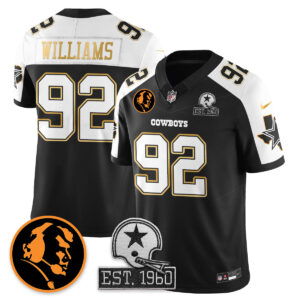 Quinnen Williams # 92 Dallas Cowboys Vapor Limited Gold Jersey - John Madden Patch - All Stitched