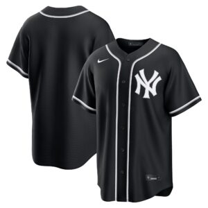 Team New York Yankees Fashion Replica Black Out Jersey