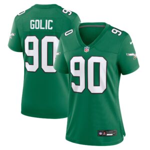 Mike Golic Philadelphia Eagles Women's Alternate Game Jersey - Kelly Green