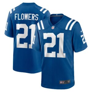 Dallis Flowers Indianapolis Colts Game Jersey -  Royal