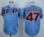 Mitchell And Ness Philadelphia Phillies #47 Larry Andersen Blue Throwback Stitched Jersey