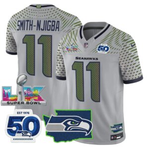 Smith-Njigba #11 Seattle Seahawks Super Bowl LX Patch Game Jersey - All Stitched