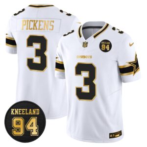 Dallas Cowboys 94 Marshawn Kneeland Memorial Patch Gold Vapor Limited Jersey - All Stitched