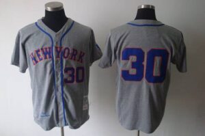 Mitchell And Ness 1969 New York Mets #30 Nolan Ryan Grey Stitched Jersey