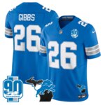 Jahmyr Gibbs #26 Detroit Lion 2025 Michigan & 90th Year Patch Vapor Jersey - All Stitched