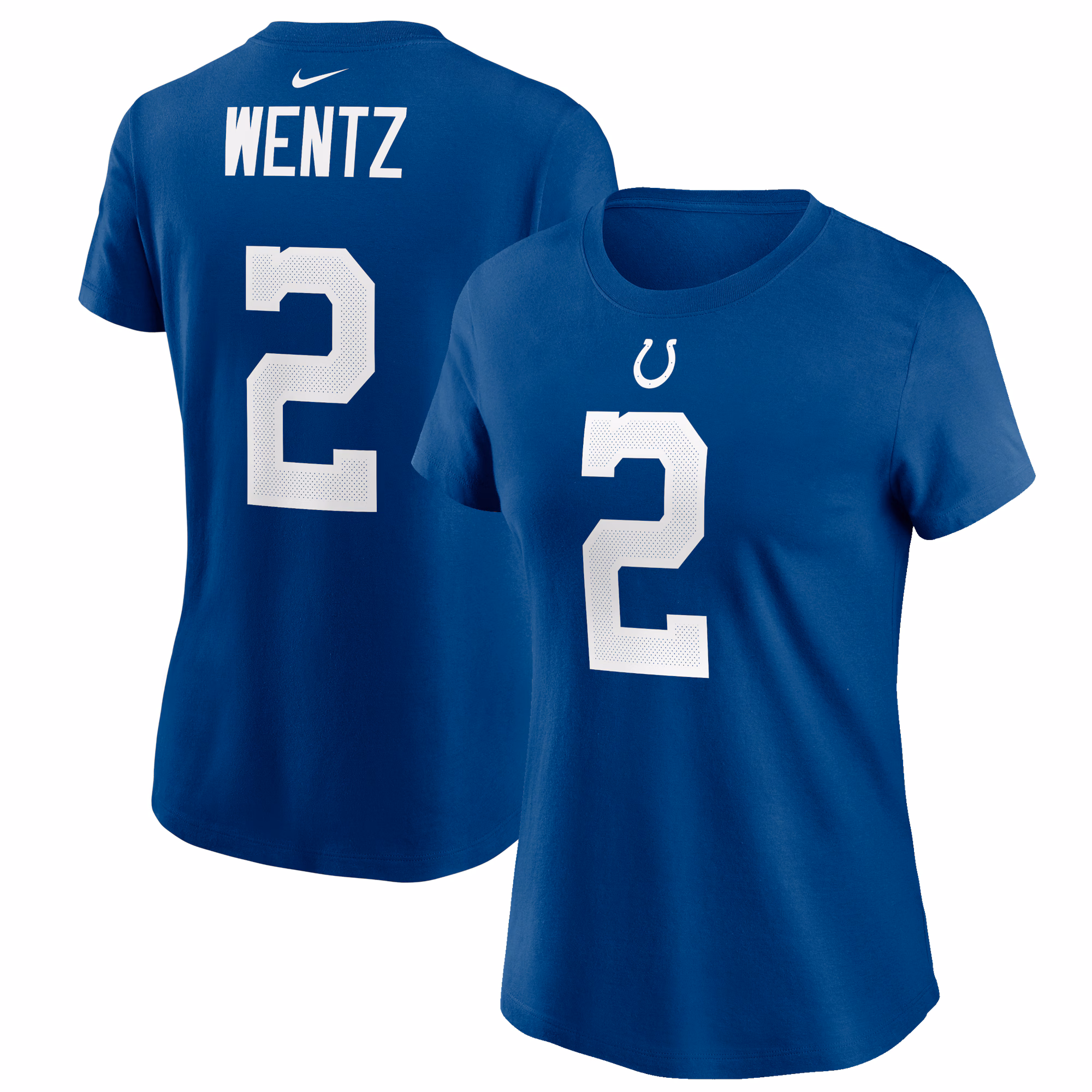 Women's Carson Wentz Royal Indianapolis Colts Name & Number T-Shirt