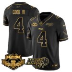 James Cook III #4 Buffalo Bills BUF 2025 Bills Mafia Patch Gold Vapor Limited Jersey - All Stitched