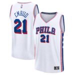 Men's Philadelphia 76ers Joel Embiid  White 2023/24 Fast Break Replica Jersey - Association Edition