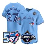 Vladimir Guerrero Jr. #27 Toronto Blue Jays 50th American League Champions Jersey Stitched Light Blue