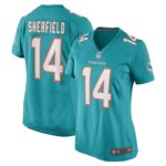 Trent Sherfield Miami Dolphins Women's Game Player Jersey - Aqua