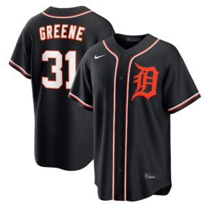 Detroit Tigers Riley Greene #31 Fashion Replica Black Out Jersey