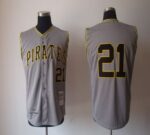 Mitchell And Ness 1962 Pittsburgh Pirates #21 Roberto Clemente Grey Stitched Jersey