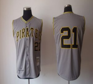 Mitchell And Ness 1962 Pittsburgh Pirates #21 Roberto Clemente Grey Stitched Jersey