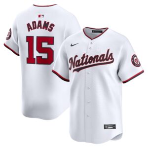 Men's Washington Nationals Riley Adams  White Home Limited Player Jersey