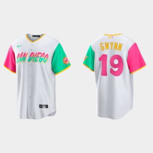 Men's San Diego Padres #19 Tony Gwynn 2022 City Connect Cool Base Jersey - White