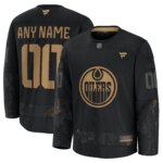 Edmonton Oilers  Fanatics Black 2024 Military Appreciation Custom #00 Practice Jersey