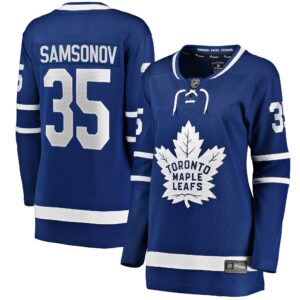Ilya Samsonov Toronto Maple Leafs Women's Home Breakaway Player Jersey - Blue