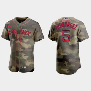 Men's Boston Red Sox #5 Enrique Hernandez 2021 National Armed Forces Day Flex Base Jersey - Camo