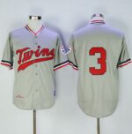 Mitchell And Ness 1972 Minnesota Twins #3 Harmon Killebrew Grey Throwback Stitched Jersey