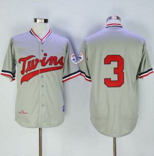 Mitchell And Ness 1972 Minnesota Twins #3 Harmon Killebrew Grey Throwback Stitched Jersey