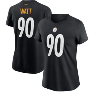 Women's T.J. Watt Black Pittsburgh Steelers Name & Number T-Shirt