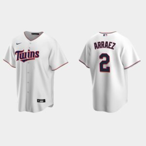Men's Minnesota Twins #2 Luis Arraez Cool Base Home Jersey - White