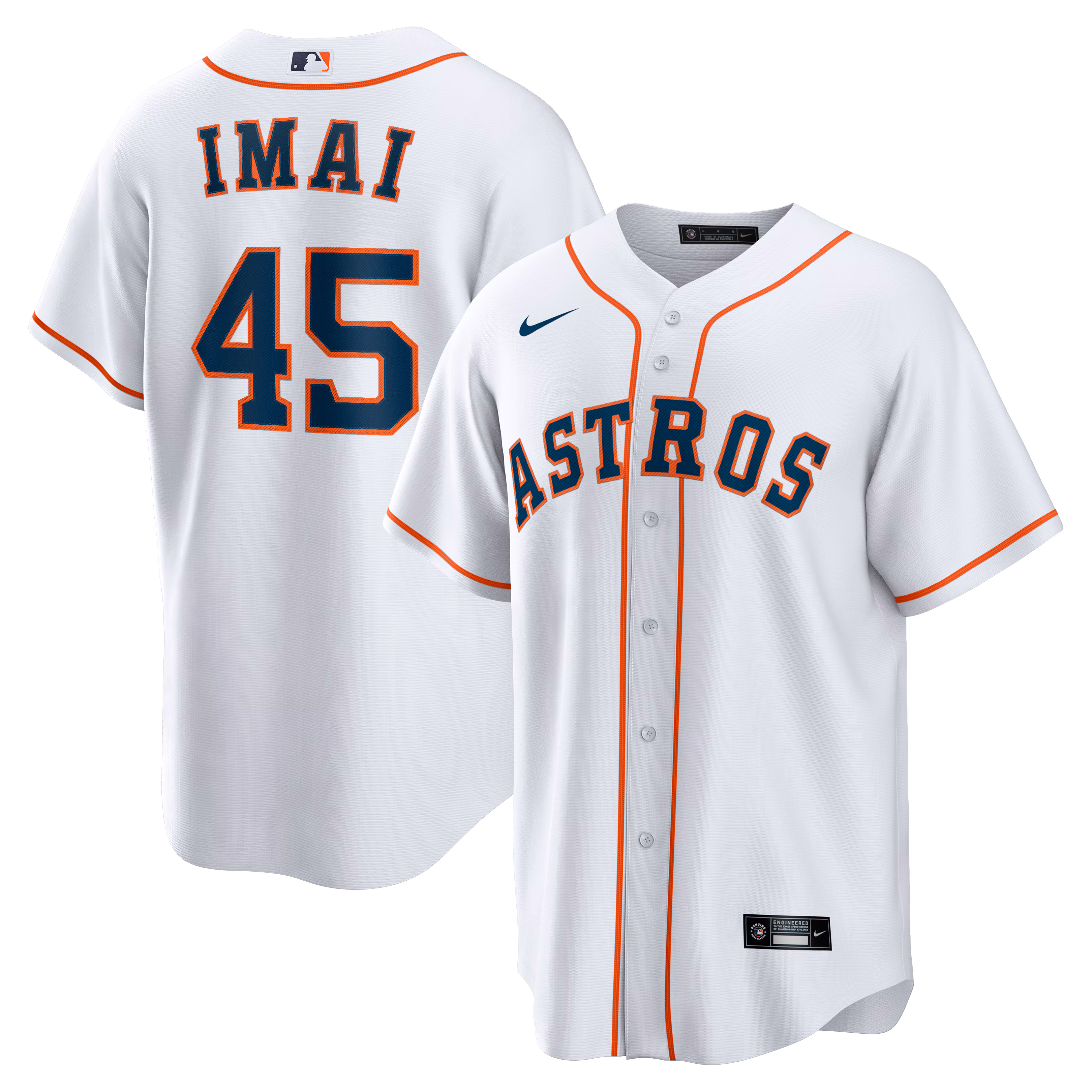 Houston Astros Tatsuya Imai #45 White Home Replica Jersey