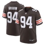 Men's Mason Graham #94 Brown Cleveland Browns 2025 Draft First Round Pick Game Jersey