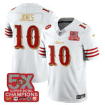 San Francisco 49ers Mac Jones # 10 SF Rivalries 5-Time Champions Patch Vapor Limited Jersey - All Stitched