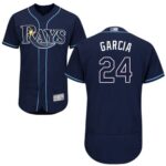 Tampa Bay Rays #24 Avisail Garcia Dark Blue Flexbase Collection Stitched Jersey
