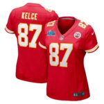 Travis Kelce Kansas City Chiefs  Women's Super Bowl LVII Patch Game Jersey - Red