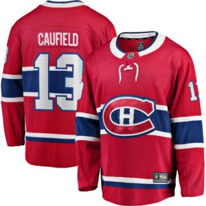 Men's Montreal Canadiens Cole Caufield #22 Red Home Premier Breakaway Player Jersey