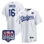 Will Smith #16 Los Angeles Dodgers 250th Patch Home Replica Jersey - White