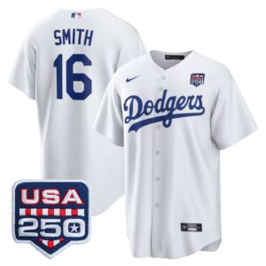 Will Smith #16 Los Angeles Dodgers 250th Patch Home Replica Jersey - White