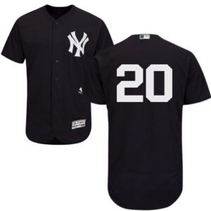 New York Yankees #20 Jorge Posada Navy Blue Flexbase Collection Stitched Jersey