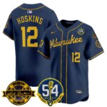 Rhys Hoskins #12 Milwaukee Brewers 54 Seasons for Brewers Vapor Premier Limited Jersey - All Stitched