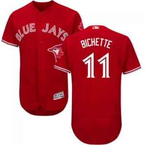 Men's Majestic Toronto Blue Jays #11 Bo Bichette Scarlet Flex Base Alternate Collection Jersey